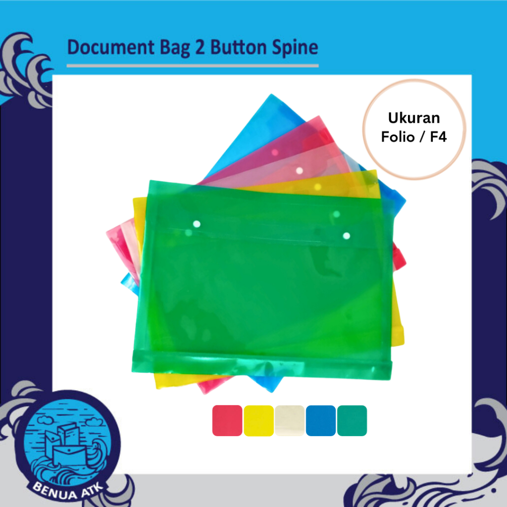 

Vindex Map Plastik 2 Kancing Spine Document Bag Folio / F4 (isi 12 pcs) - DF-7113