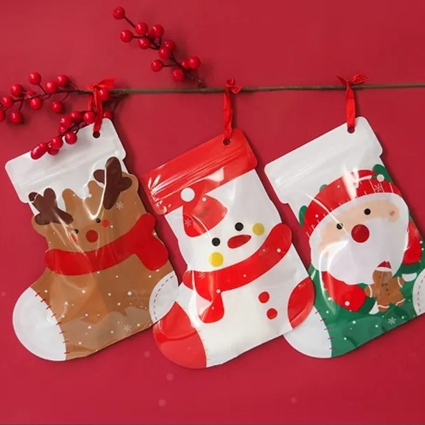 (PZ20) Plastik Ziplock Kaos Kaki Natal/Xmas