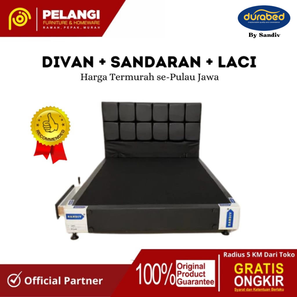 Divan Laci Sandaran Durabed Melati | Divan Laci Minimalis | Divan Tempat Tidur | Ranjang Kasur