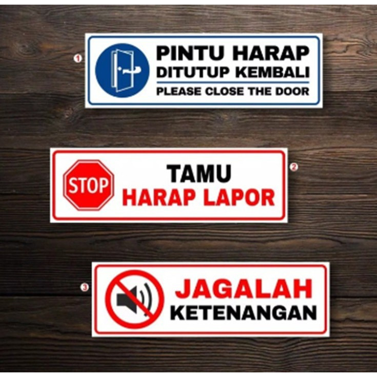

stiker Pintu Harap Tutup/Tamu harap Lapor. uk 7,5x23cm Sign Rambu k3 - - GAMBAR 1- GAMBAR 3