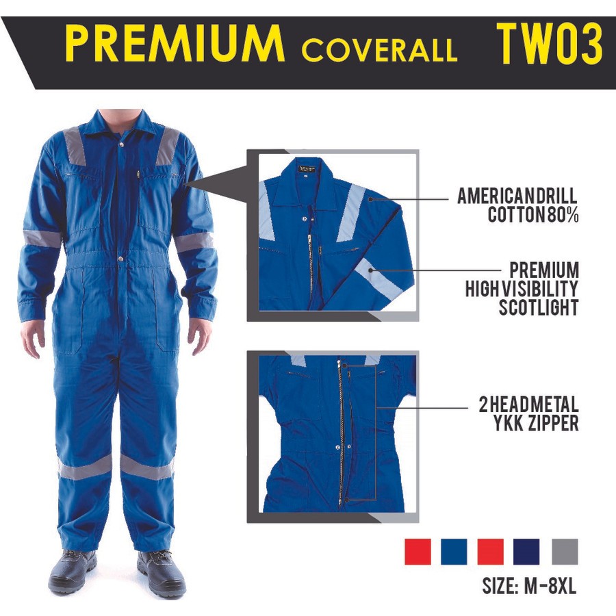 TW03 TeamWork Coverall Premium Super Big Size Wearpack Kerja Safety