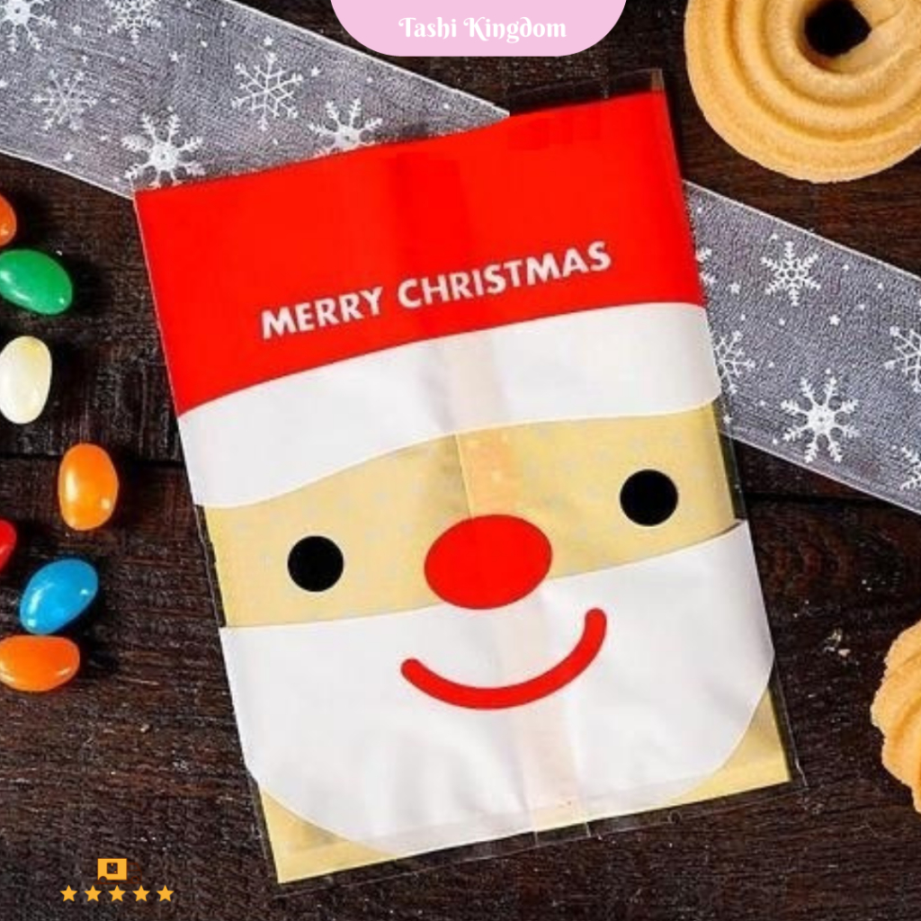 

(isi 3) Plastik permen natal bingkisan natal plastik natal santa kertas kado natal plastik kue kering hampers natal