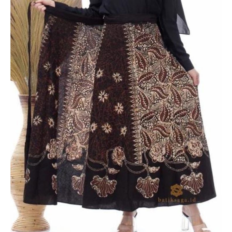 Rok Lilit Panjang Batik Payung Clock Lebar Jumbo Sogan Cap Premium