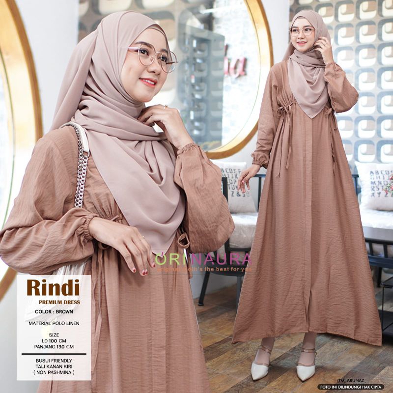 RINDI DRESS POLO LINEN BY ORI NAURA GAMIS POLOS CANTIK