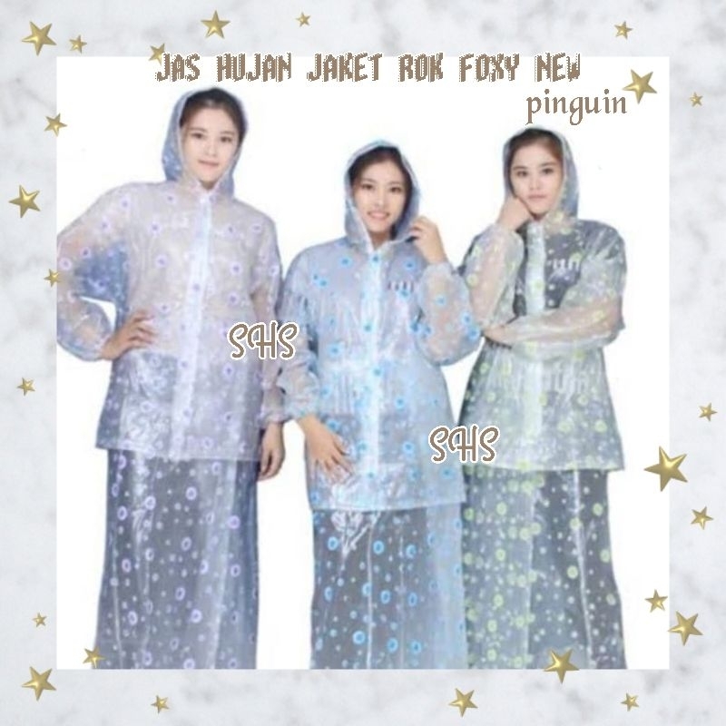 jas hujan pinguin rok dewasa foxy