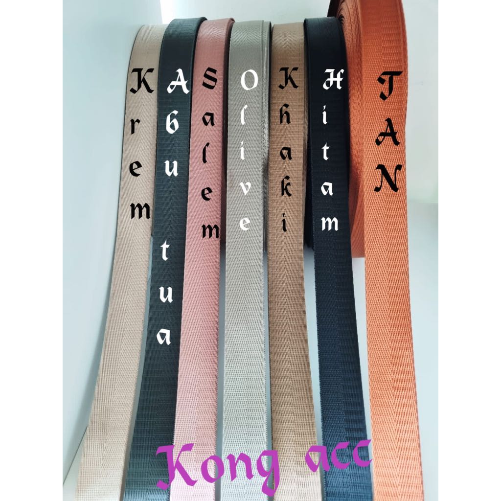 TALI TAS BISBAN  NYLON/ WEBBING TAS NYLON  2,5 .3, 4CM( tektur panah & import )/ METER