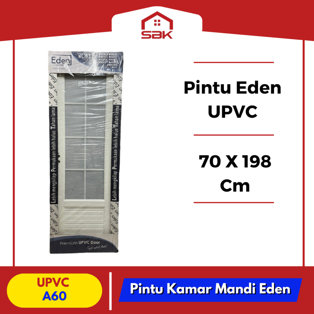 Pintu Kamar Mandi UPVC 70x198 A060 Eden