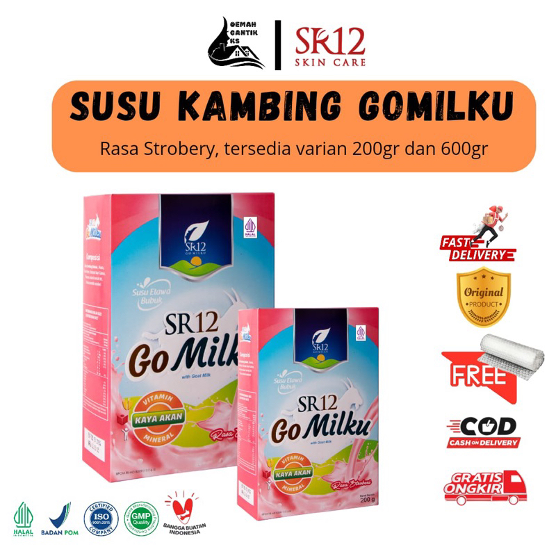 

SR12 susu kambing etawa bubuk murni untuk tulang dan sendi asam urat original 100% asli rendah lemak dan gula bagus untuk diet rasa original coklat strawberry