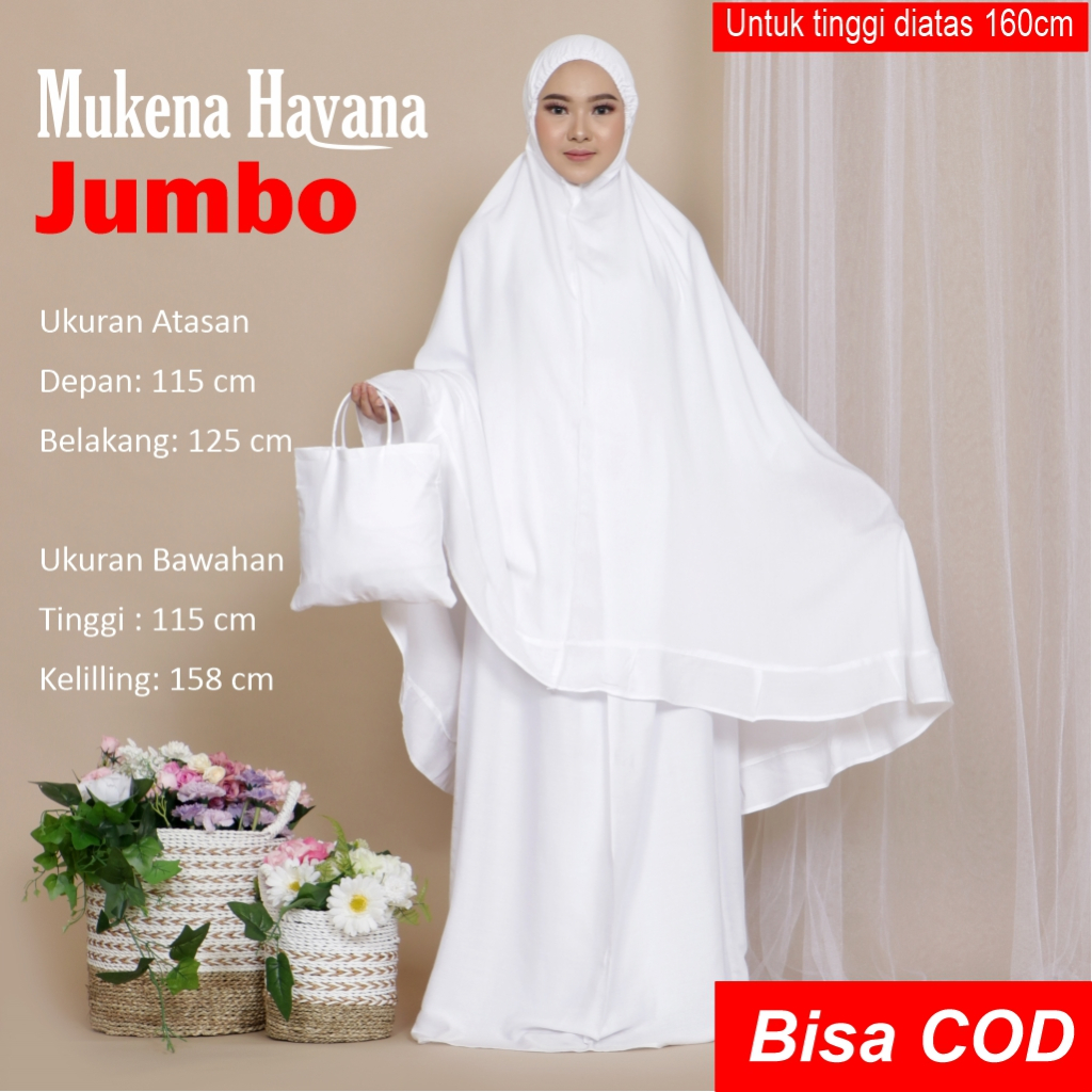Mukena Putih Polos (Ukuran Jumbo)