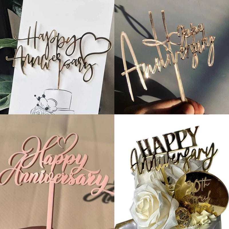 topper cake anniversary acrylic dekorasi cake anniversary
