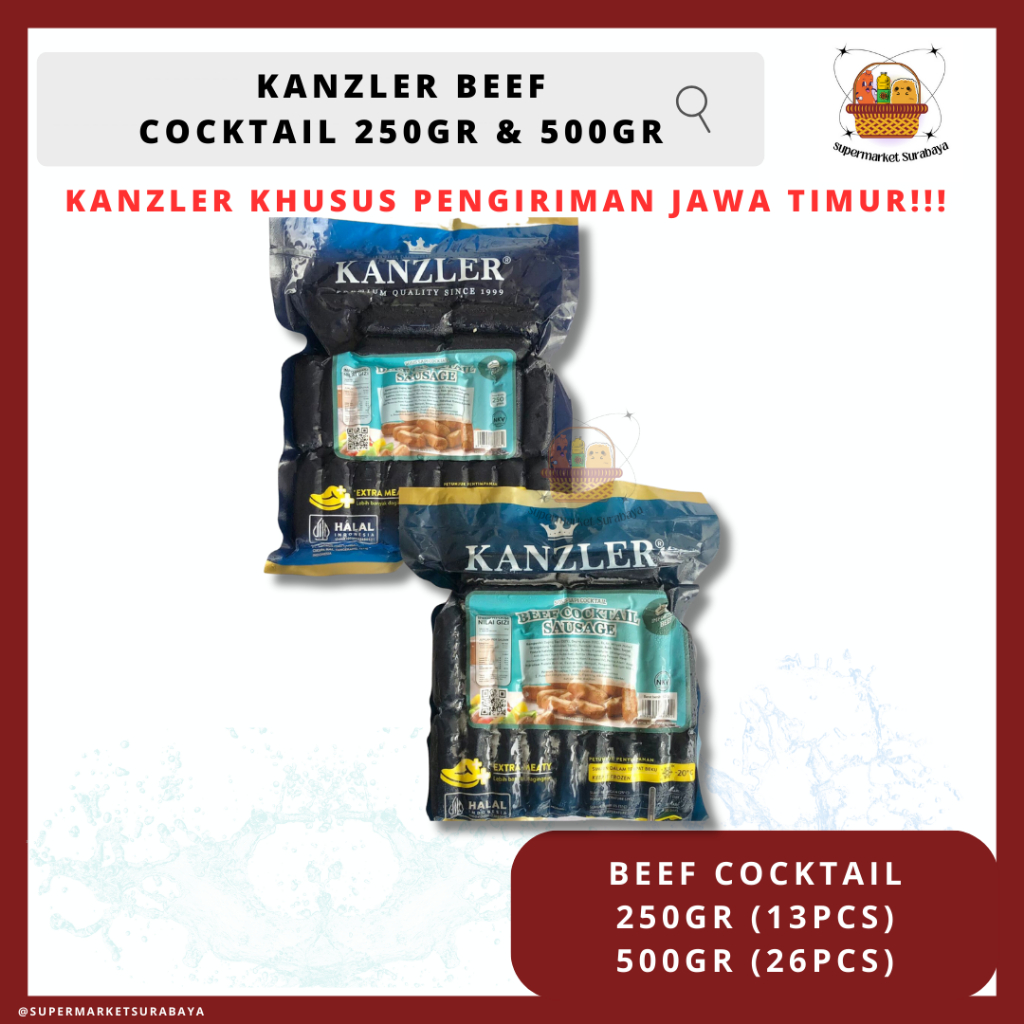 

KHUSUS JAWA TIMUR Kanzler Sosis Cocktail Sausage Ayam Beef Chicken 500gr/250gr