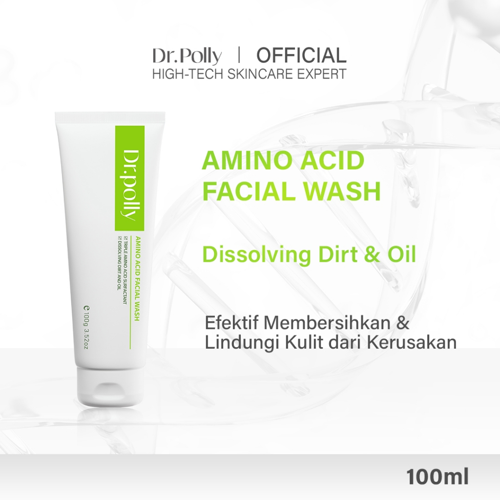 [BPOM] Dr.Polly Amino Acid Facial Wash 100g gentle cleanser facial wash sabun muka mencerahkan amino