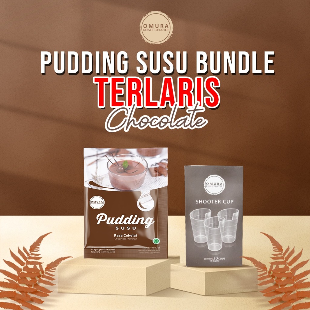 

[BUNDLE CUP] Omura Dessert Shooter Puding Susu Rasa Cokelat / Chocolate & Shooter Cup Gelas Pudding