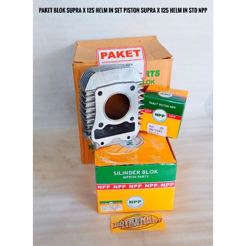 BLOK BORING SEHER SET SUPRA X 125 HELM IN KYZ SET PISTON STD NPP-BOYRENK RACING