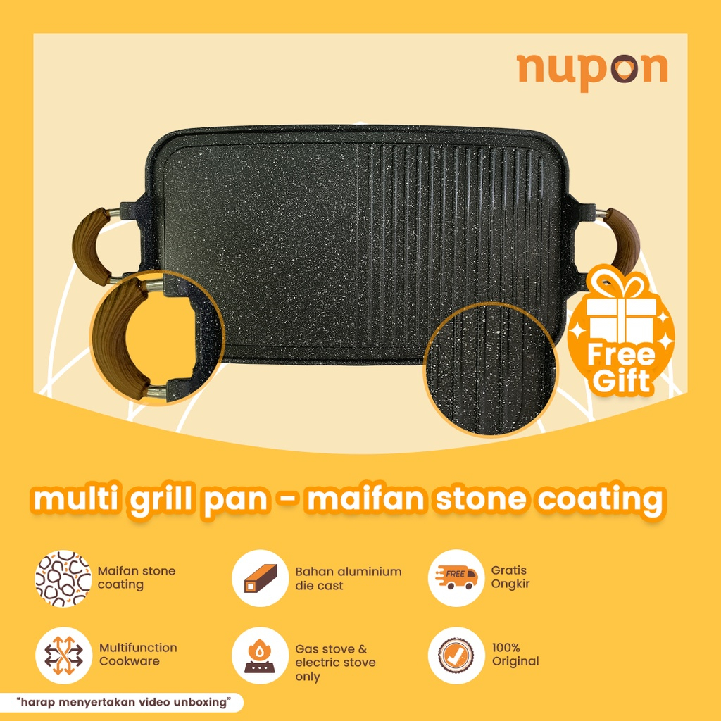 Grill Pan Nupon Alat Panggang Multi Grill Pan Panggangan Nupon Alat Bakaran Barbeque BBQ Alat