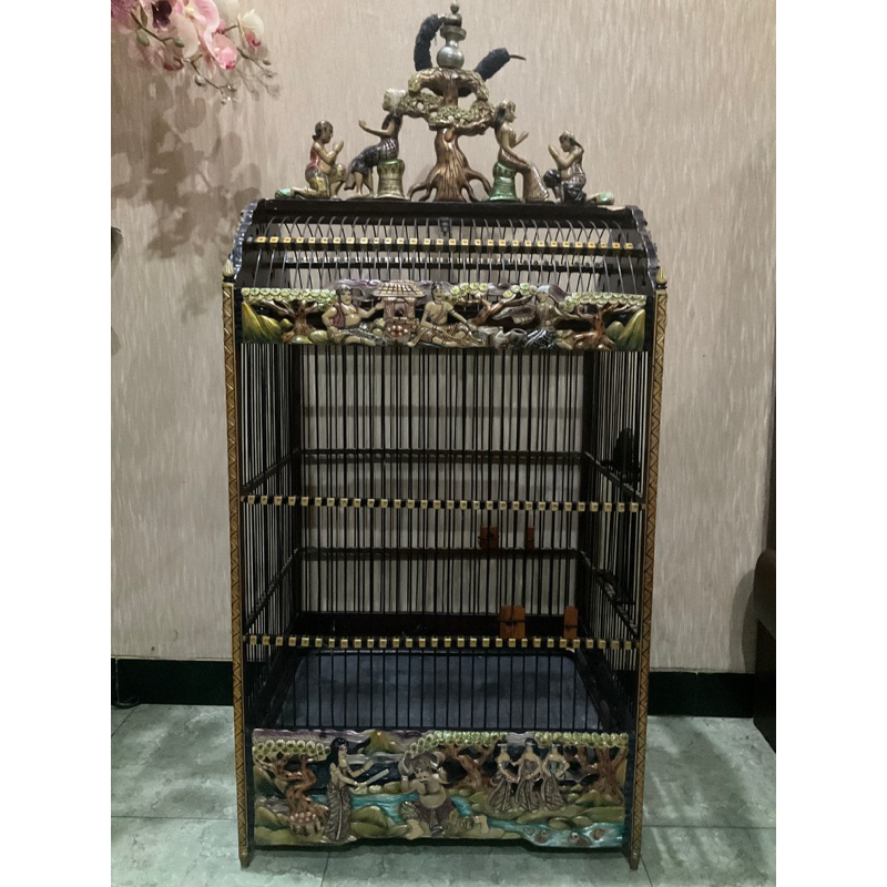 Sangkar Burung Ukir Kotak