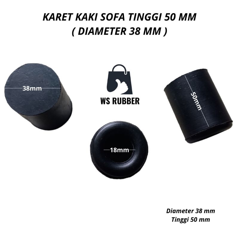 Karet Kaki Sofa Tinggi 50mm Diameter 38mm Karet Alas Kaki Sofa Karet Sofa