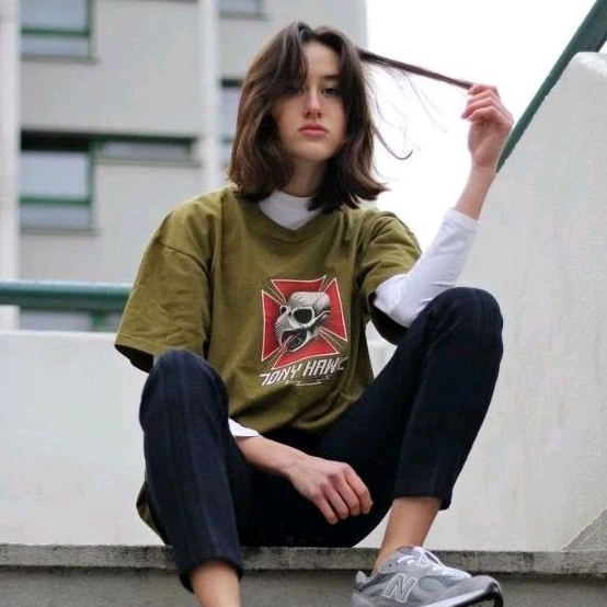 Kaos Distro Tony Hawk Hijau Army Lengan Pendek Pria Wanita - Kaos Motor Tony Hawk - Tshirt Holdout S