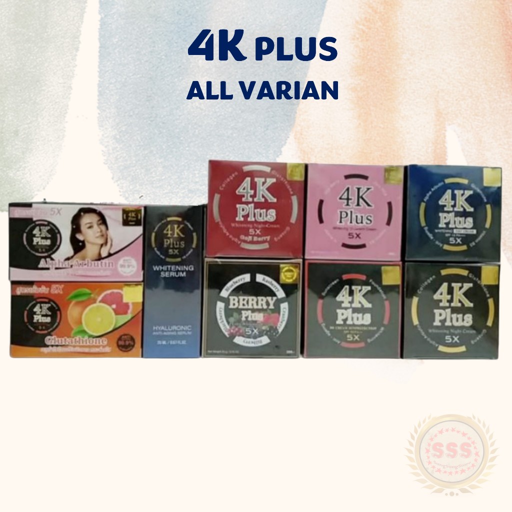 4K PLUS Whitening Night Cream / Whitening Day Cream / BB Cream / Acne Cream Original Thailand