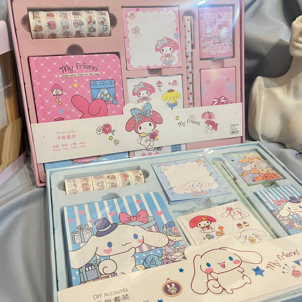 

3.3 Flash Sale Paket Jurnal Alat Tulis 7 in 1 - PASTEL BLUE PINK - hampers hadiah sovenir gift set diary diari journal isi set alat tulis buku memo notes notepad solatip label pen stiker lucu unik alat tulis hadiah sovenir kado kerja sekolah kantor
