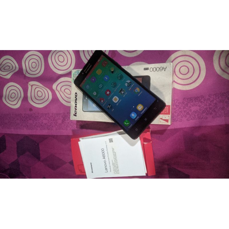 hp 4g lte layak pakai Lenovo A6000 ram 2GB/16GB plus dus tanpa charger dan headset