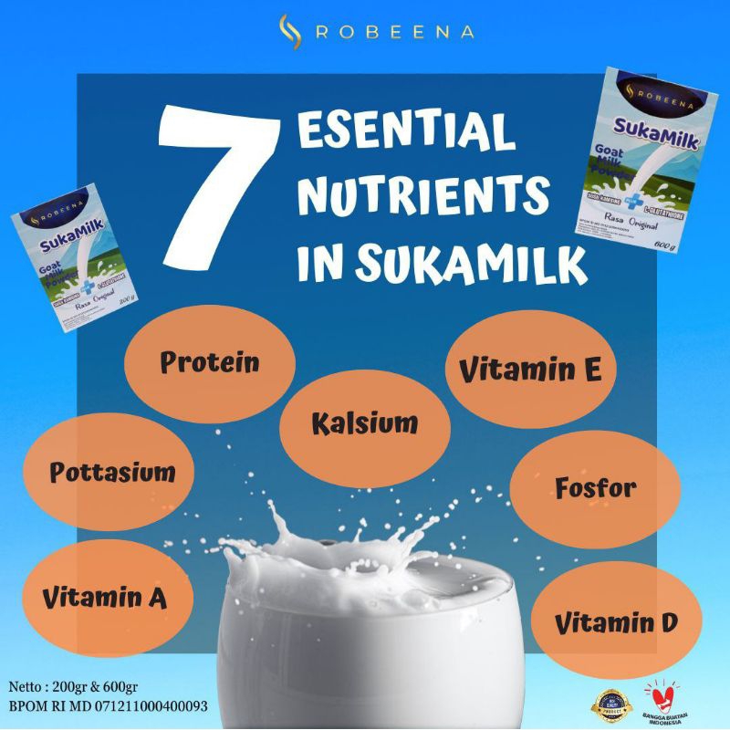 

Susu kambing etawa bubuk SukaMilk Robeena 200g
