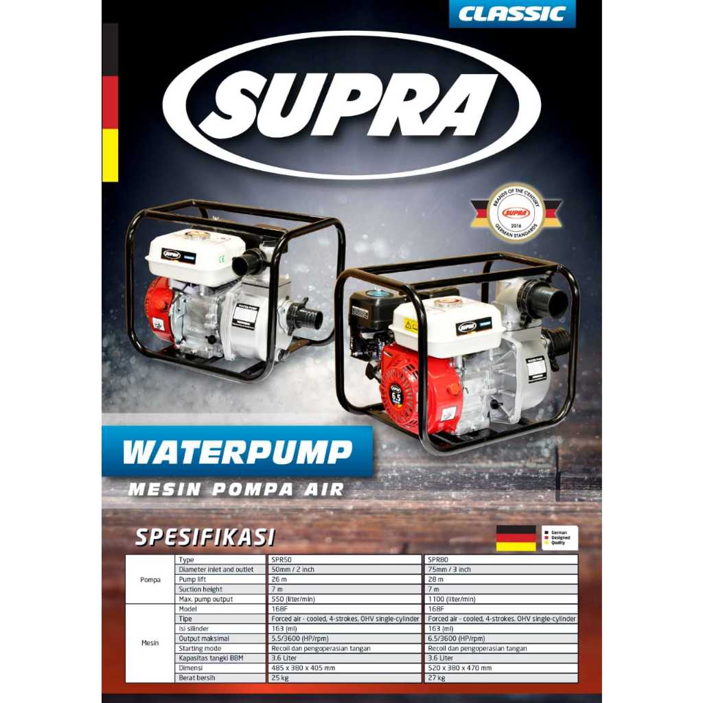 Mesin Pompa Air 2 Inch SUPRA SPR50 / Mesin Pompa Air Irigasi 2 Inch SUPRA SPR50