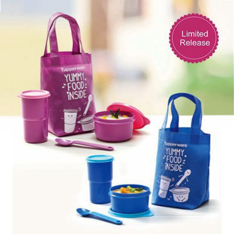 festive set lunch tupperware ori 1set (sisa biru)