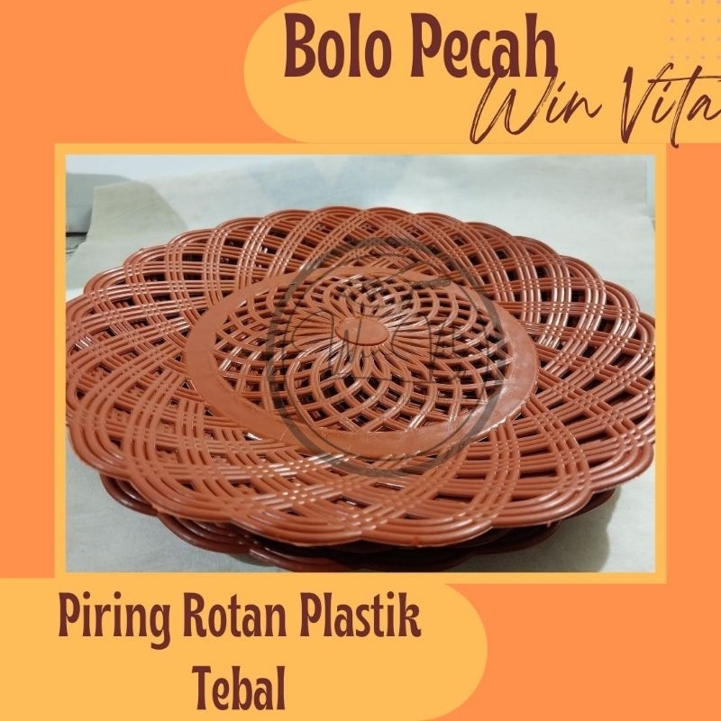 Piring rotan plastik Tebal
