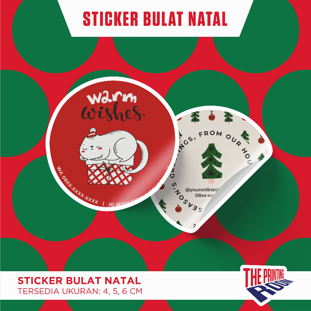 

THE PRINTING ROOM - Stiker Bulat Natal (Christmas Stickers)