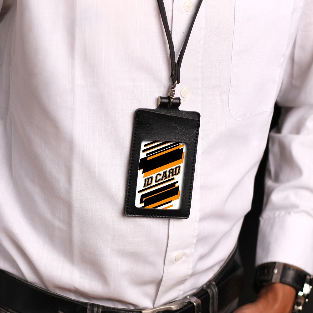 

Name Tag Kulit PU Leather Premium ID Card Holder Temboro Terbaru, 2 Warna Black dan Coklat Premium Promo Diskon