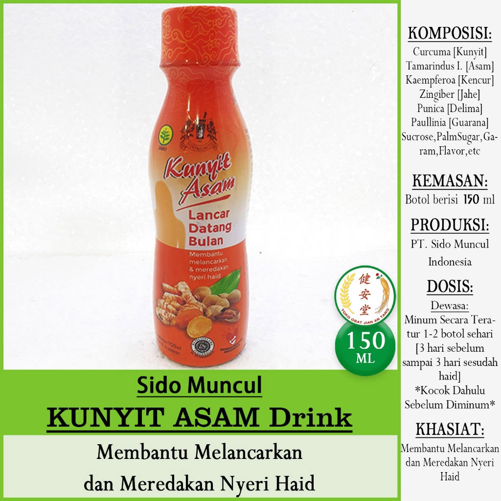 

[Sido Muncul] KUNYIT ASAM DRINK 150ml u.Lancar Datang Bulan-Nyeri Haid