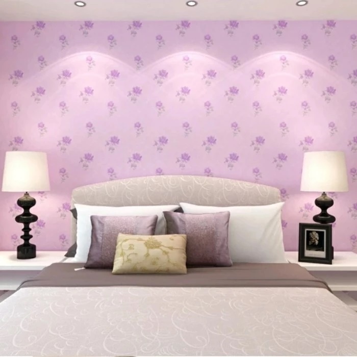 WALLPAPER DINDING BUNGA UNGU