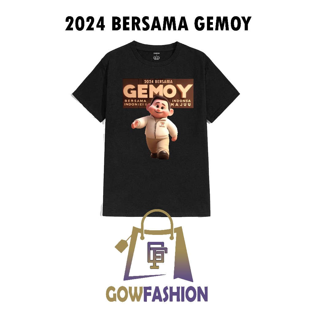GO FASHION - Kaos Viral Prabowo Gemoy Presiden 2024 - Bersama gemoy