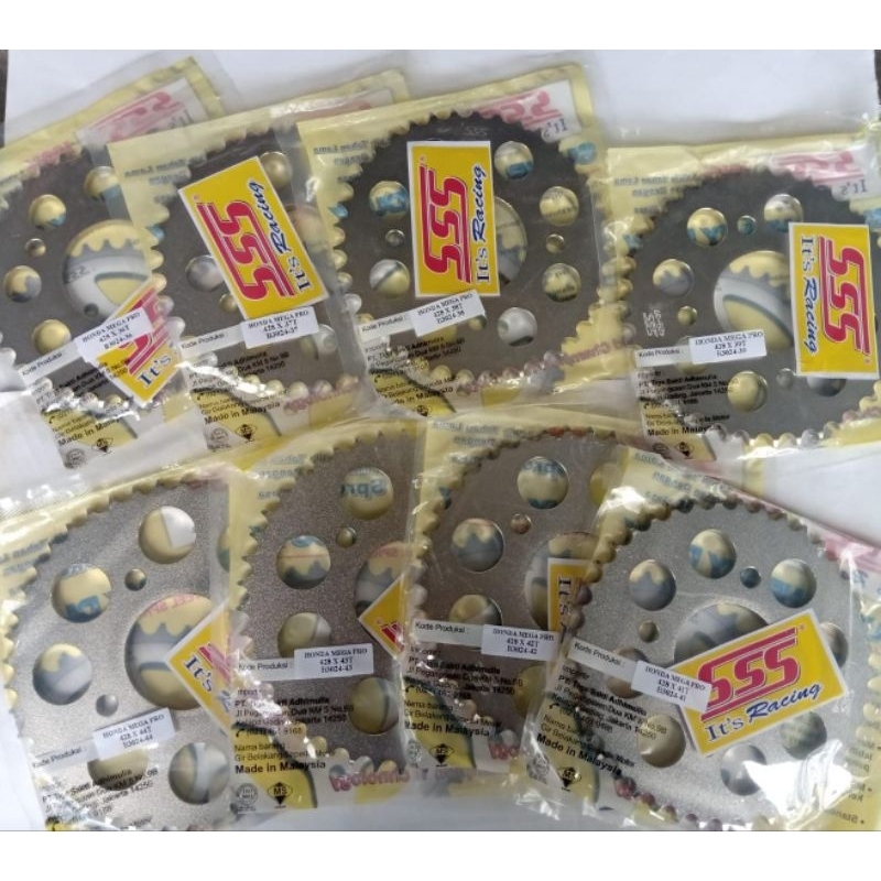 Gear belakang SSS 428 CB, MEGAPRO, NMP, CB150R, CBR150, VERZA, TIGER, SONIC 150,TIGER, GL gir 36 37 