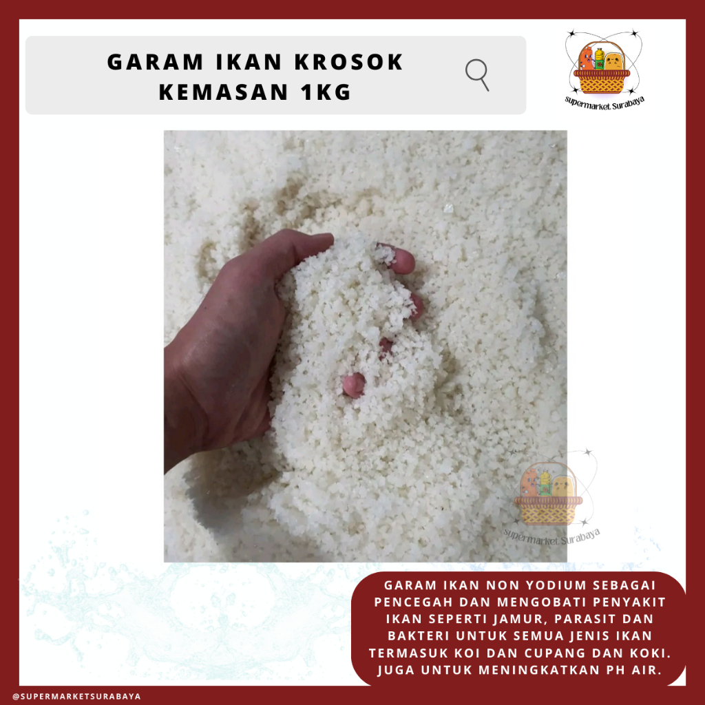 Garam Ikan Krosok 1kg Pencegah Penyakit Ikan Fish Salt Non Yodium 1 Kilo