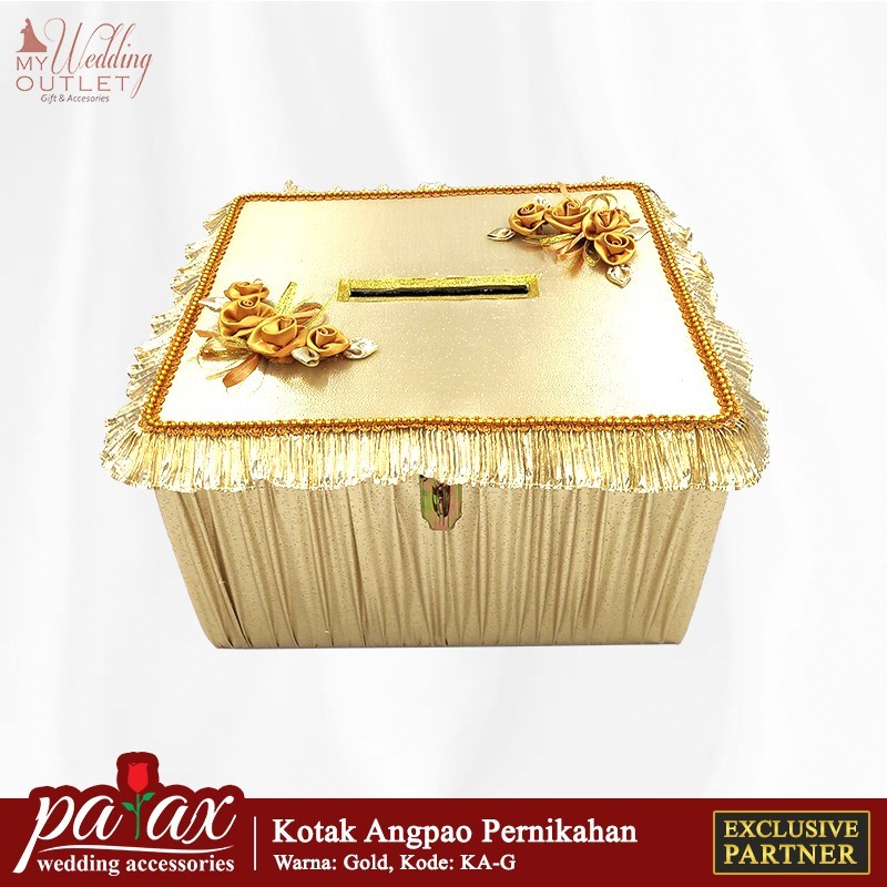 Kotak Uang Angpao Pernikahan - Emas ( Tempat Amplop Resepsi )