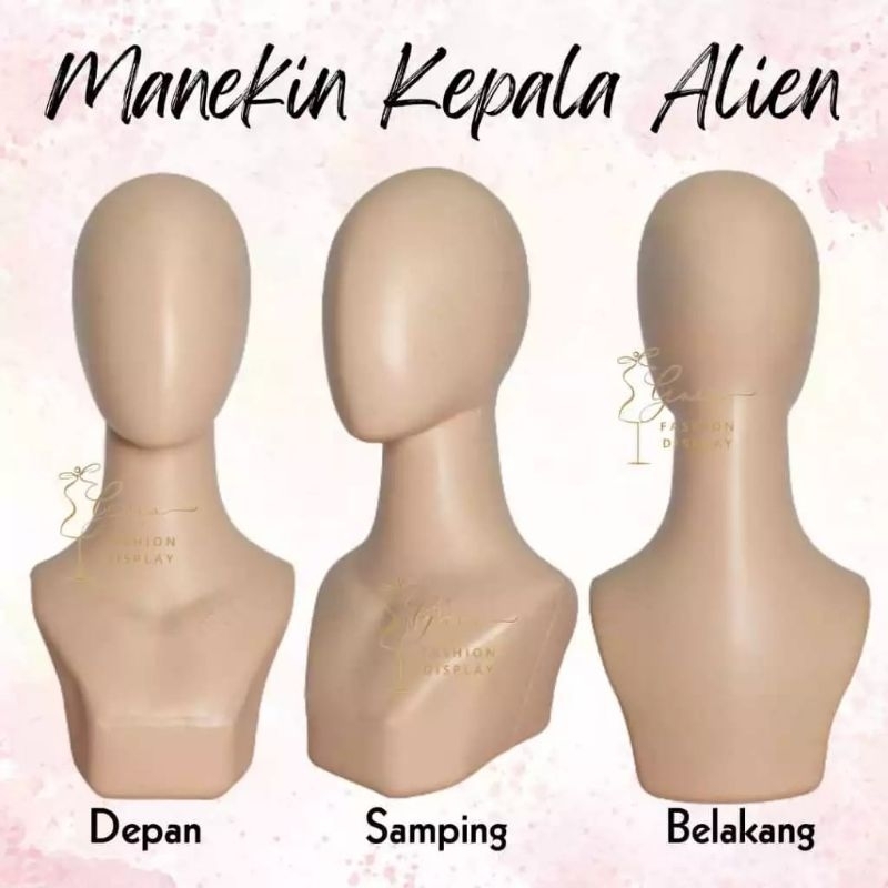 Patung Manekin Kepala Plastik Alien Dewasa / Patung Kepala Dewasa / Patung