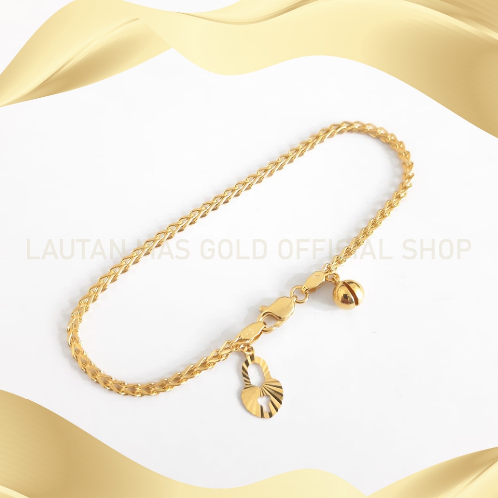 LMG Gelang Victory Strudle Lotus Gold - 375 8K - Gold