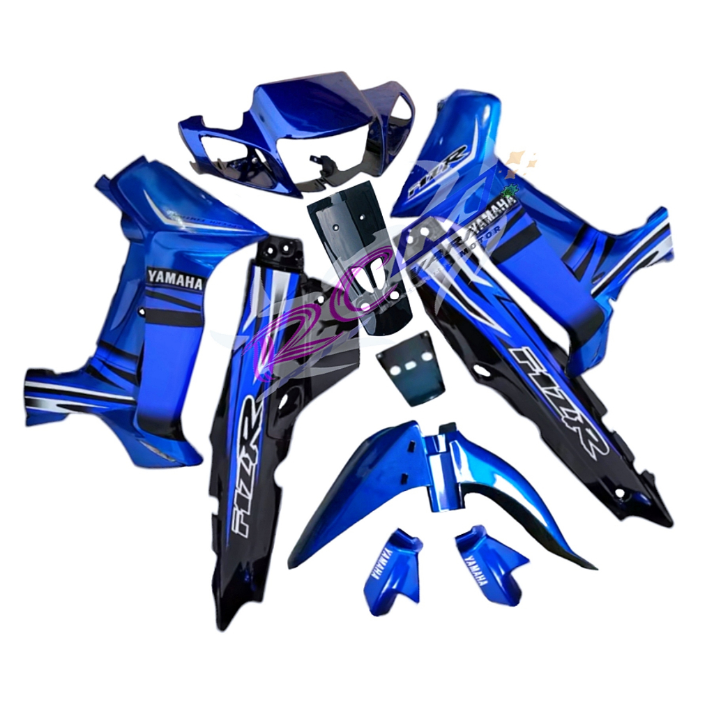 Bodi set Yamaha Fiz R Hitam Biru sayap dek kanan kiri Fiz r batok lampu Fiz spakbor slebor Fiz r bir
