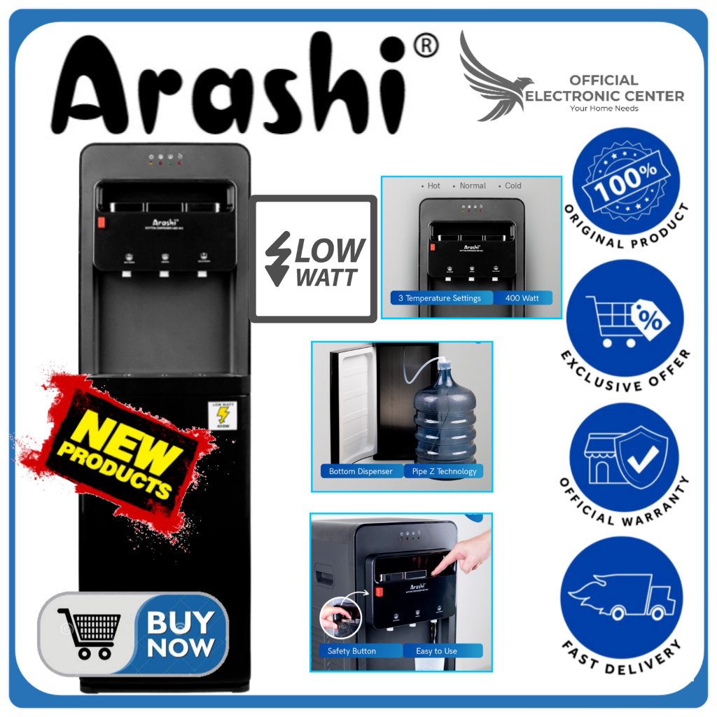 DISPENSER ARASHI ABD04C ABD 04C SUPER LOW WATT GALON BAWAH ELECTRIC COOLING ARASHI DISPENSER BOTTOM 