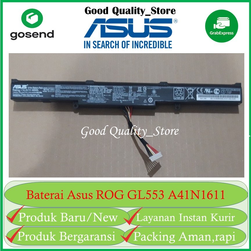 Baterai Battery ASUS ROG GL553 GL553VD GL553VE GL553VW GL753VD GL753VE A41N1611
