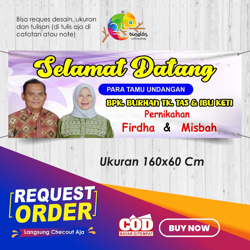 Spanduk Banner 160x60 Selamat Datang Wedding