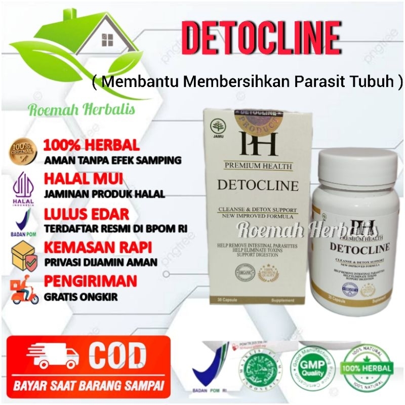 Detocline 100% Asli Original Herbal Obat Pembasmi Parasit Racun Dalam Tubuh Ampuh Bpom