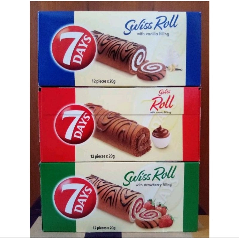 

Ready Stock Roti 7days Swiss role Cake Vanilla , Strobery, Coklat | 7 days Bolu Rol 240