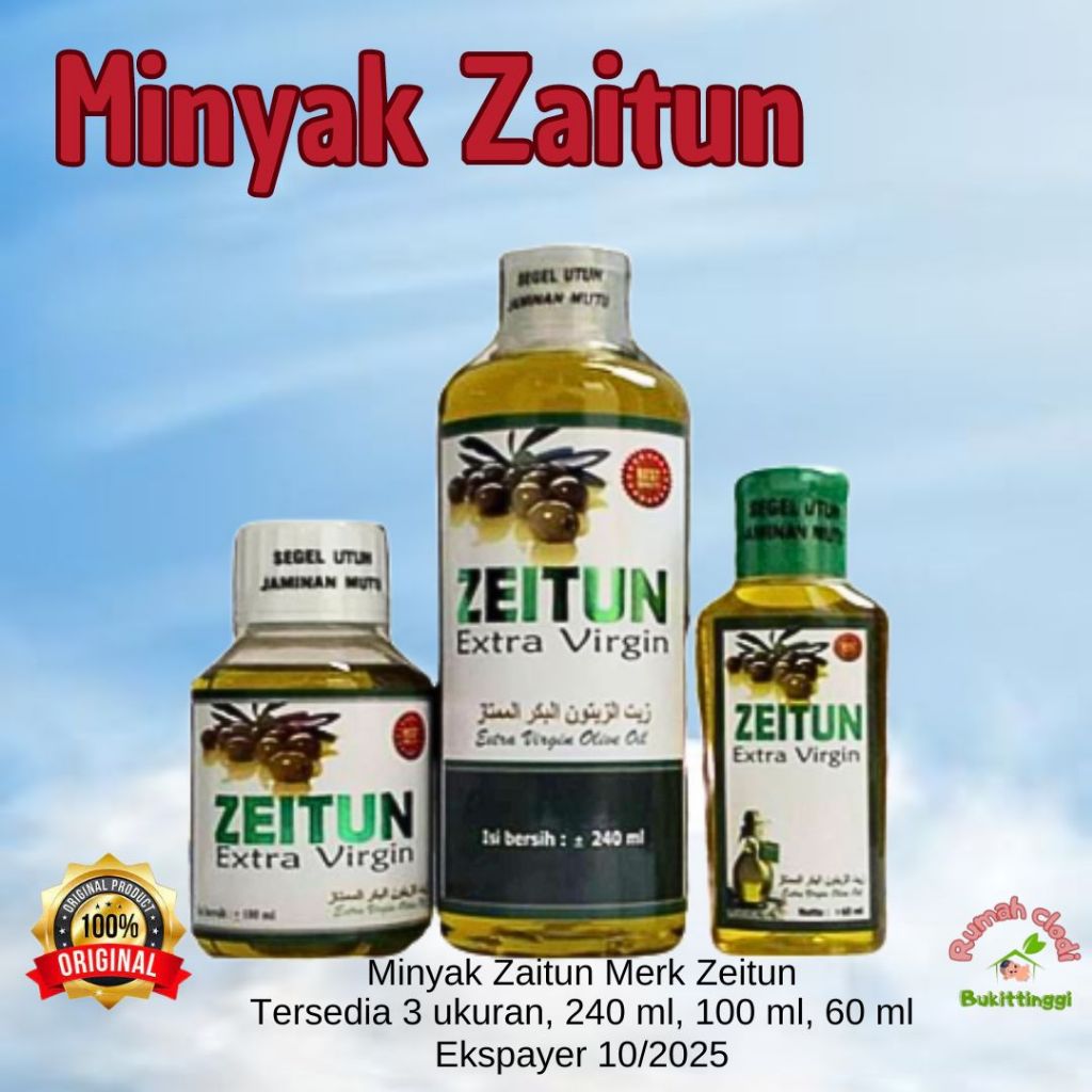 Minyak Zaitun Murni Asli Untuk Diminum Kesehatan / EVOO /Zeitun