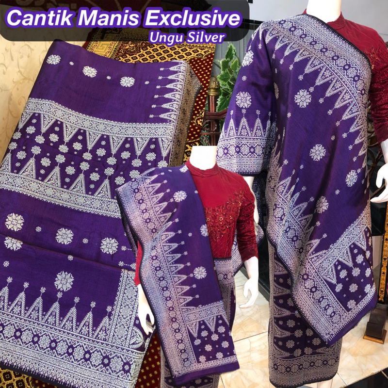 Songket Cantik Manis Exclusive Ungu Silver / Songket tenun asli palembang / ilham songket palembang