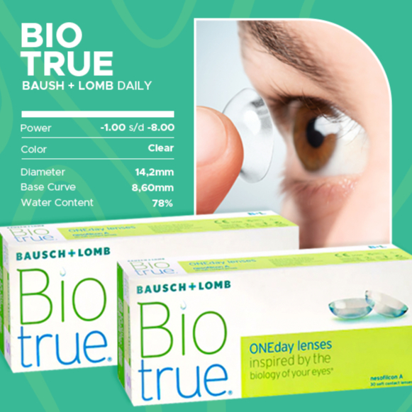 BIO TRUE SOFTLENS BENING DAILY BAUSCH & LOMB