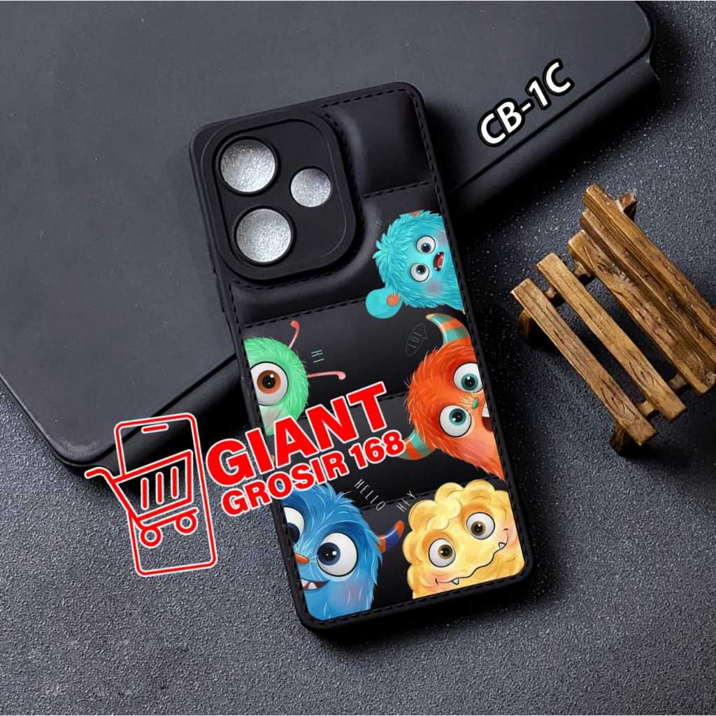 Case Gambar Case Pillow Bantal Macaron Black Case Redmi 14C Redmi 13C Redmi 10 Redmi 10A Redmi 10C R