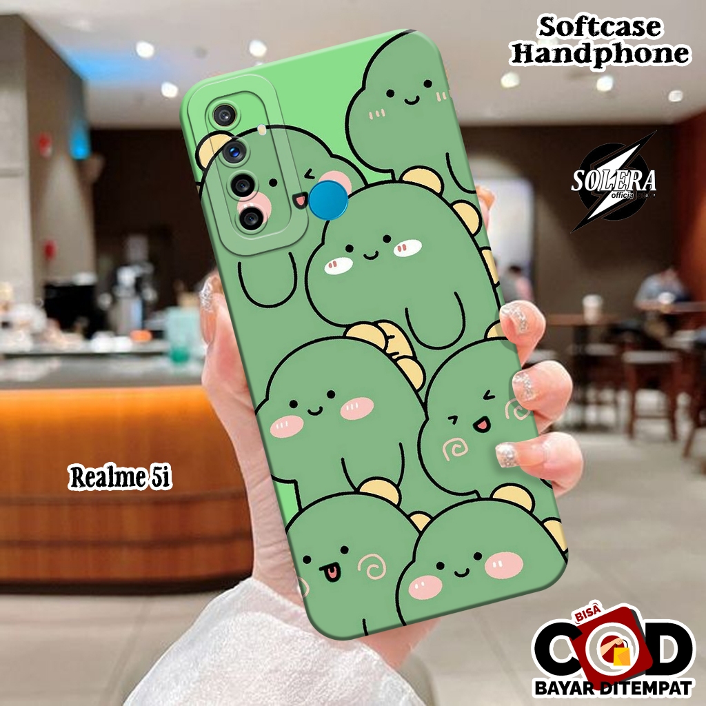 Case Realme 5i Fashion Case Kartun Dino Lucu Terbaru Silikon Pro Camera Softcase Realme 5i Cover Hp 